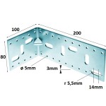 Uholník easy-fix 200 mm  pozink 0 