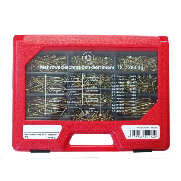 Sortiment skrutiek Torx 1700 dielov, červen. 0 