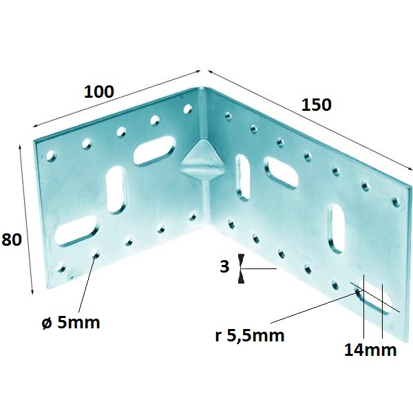 Uholník easy-fix 150 mm  pozink 0 